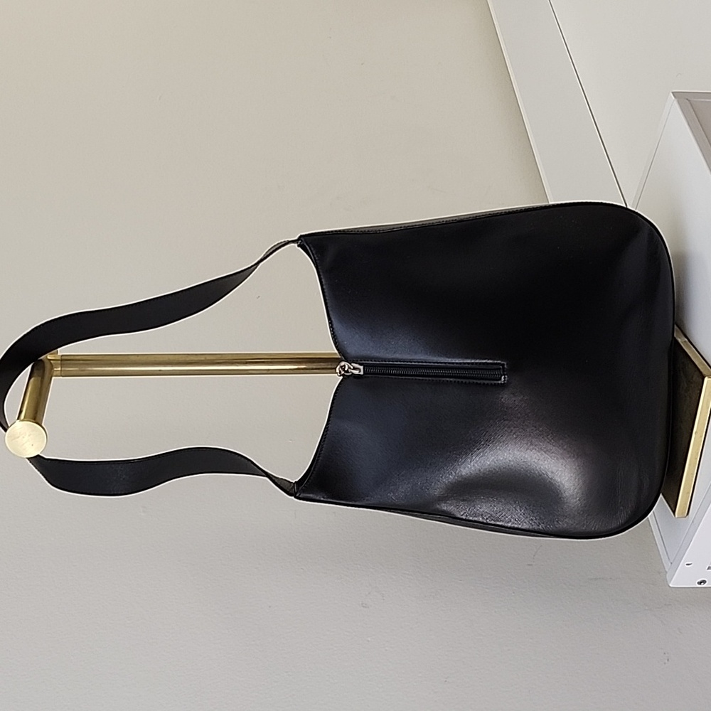 VTG Salvatore Ferragamo Black Leather Gancini Tote bag One Shoulder Bag - Picture 3 of 16